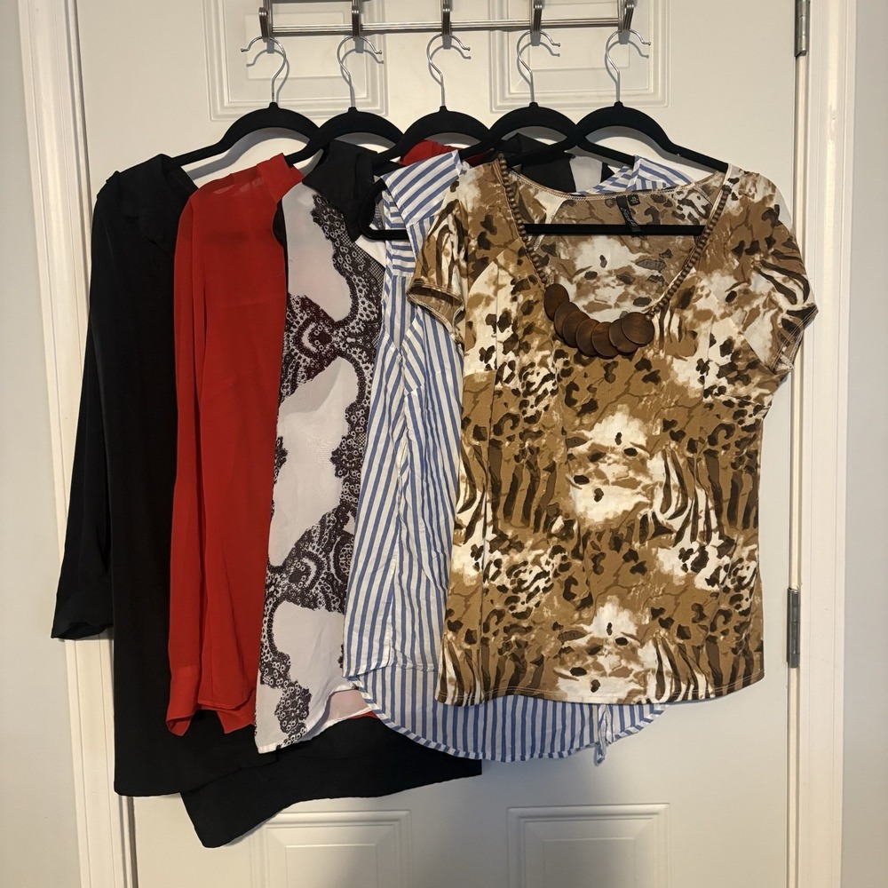 Women's Business Casual Shirt Tops, Lot of Five, Size XL , Classy